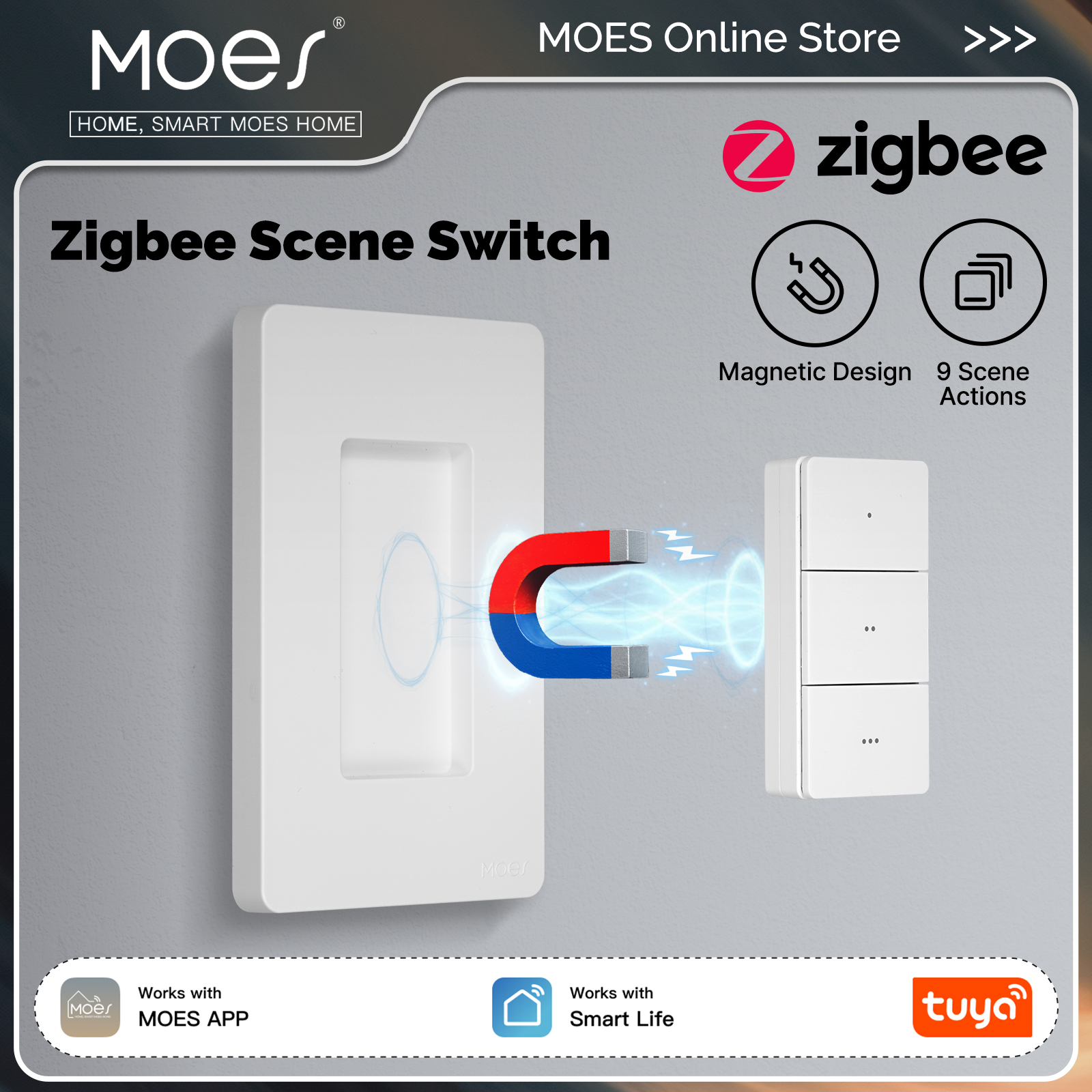Smart Home Internet - MOES Tuya Zigbee Smart Wireless Scene