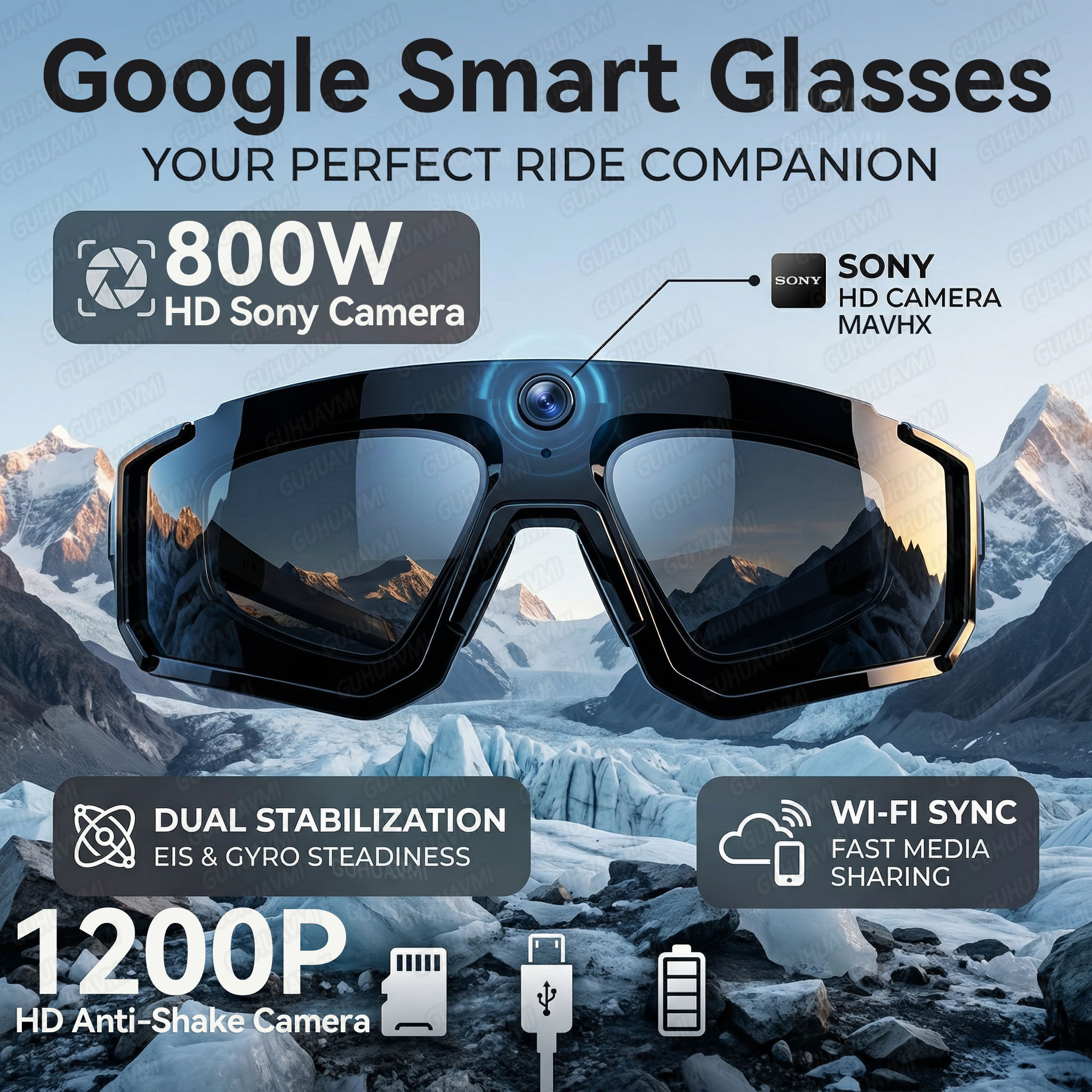 Smart Home Outdoor Camera - Smart AI Camera Glasses 1200P Video