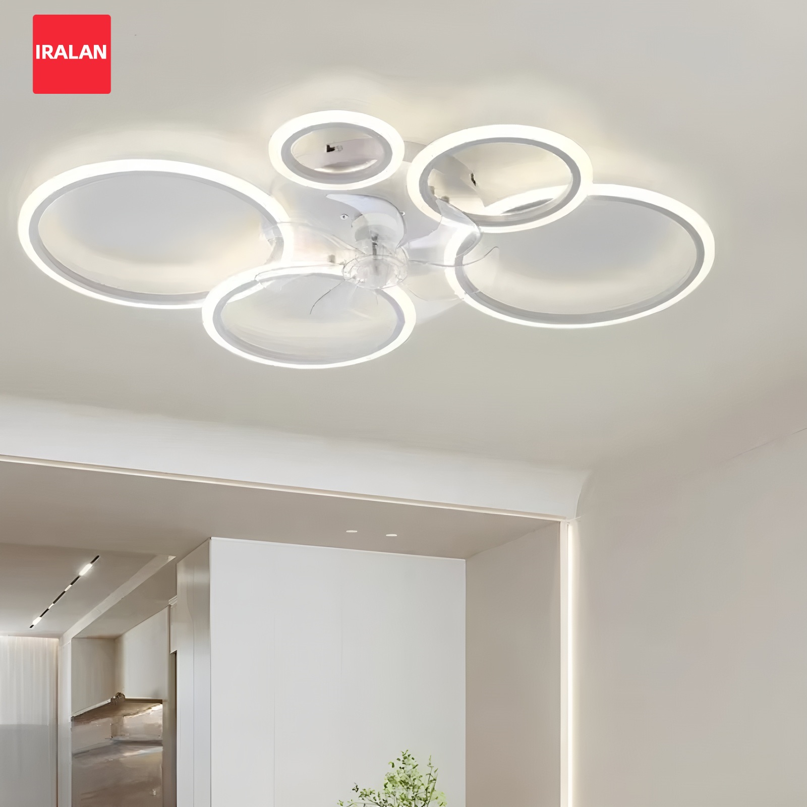 Smart Home Ventilation System - Ring Ceiling Fan with LED Lighting