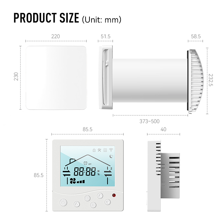 Smart Home Ventilation System - LCD Display Heat Recovery Ventilator ERV
