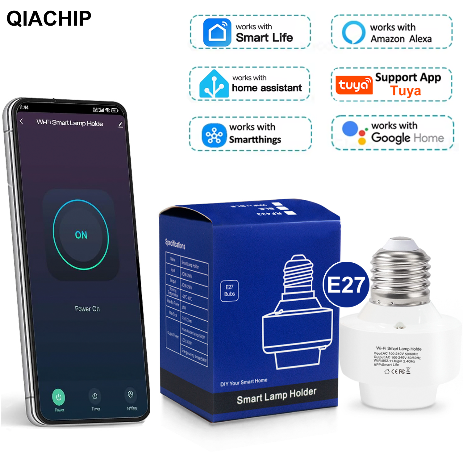 Smart Home Alexa - Tuya Smart E27 Socket Switch APP