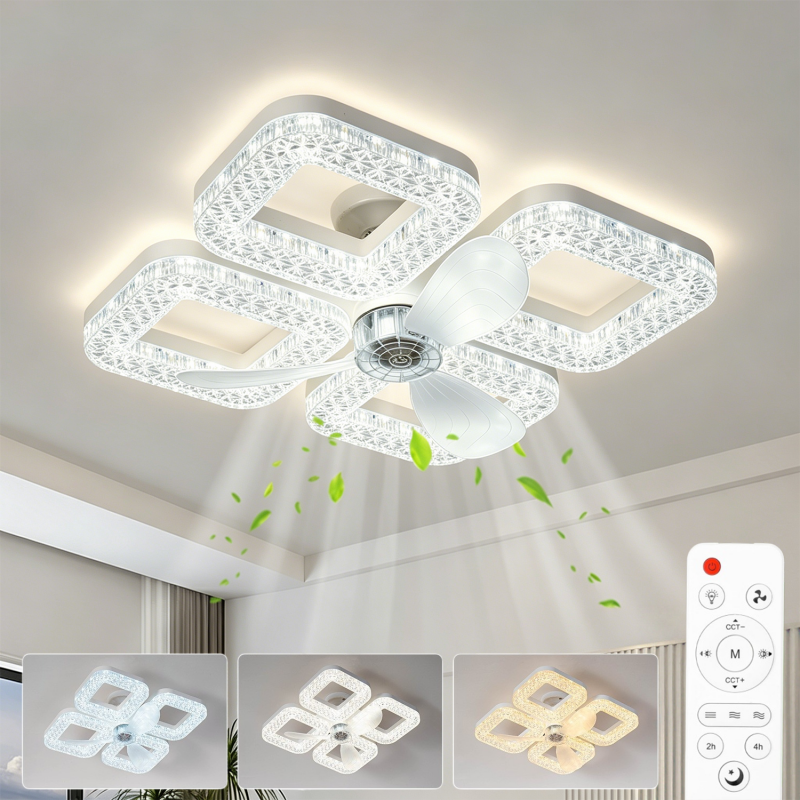 Smart Home Ventilation System - Smart LED Ceiling Fan Light 48W