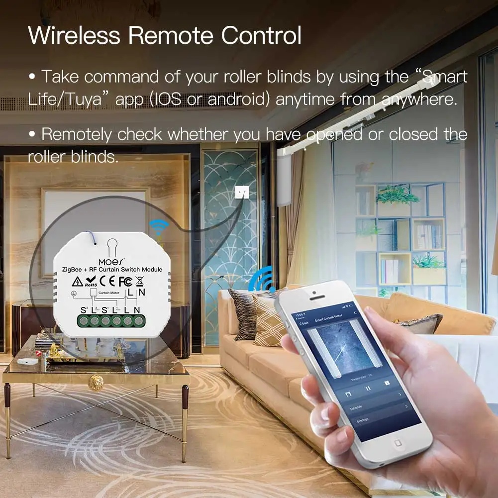 MOES ZigBee Smart RF433 Curtai - Smart Home Yale 리뷰 및 가격