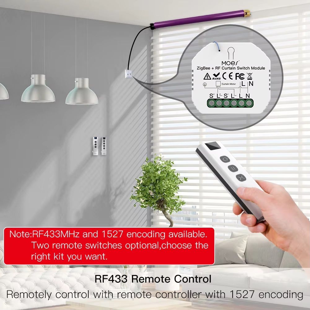 MOES ZigBee Smart RF433 Curtai - Smart Home Yale 리뷰 및 가격