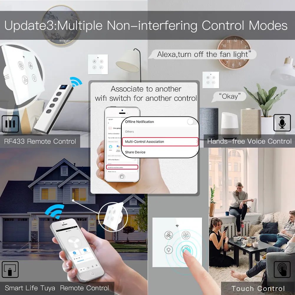 New WiFi RF Smart Ceiling Fan  - Smart Home Ventilation System 리뷰 및 가격