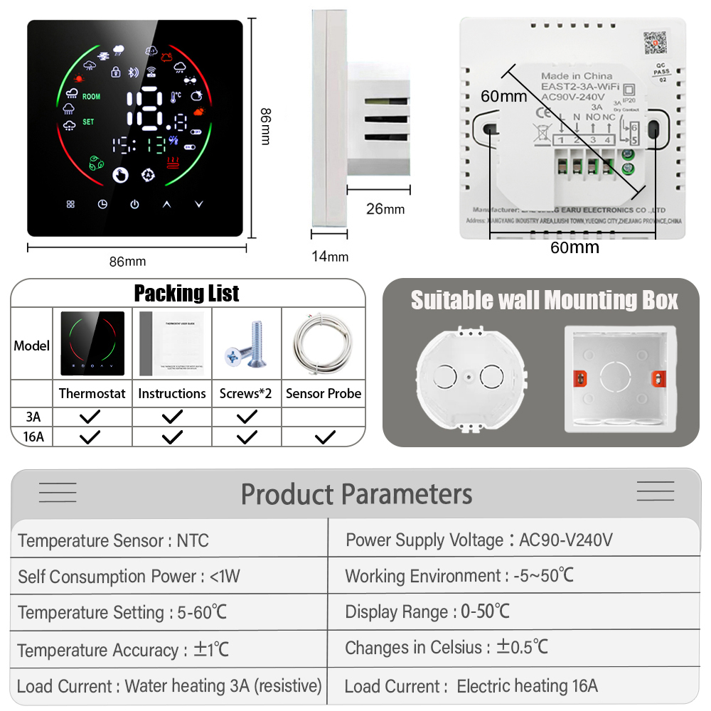 Tuya WiFi Smart Thermostat Ele - Smart Home Thermostat 리뷰 및 가격
