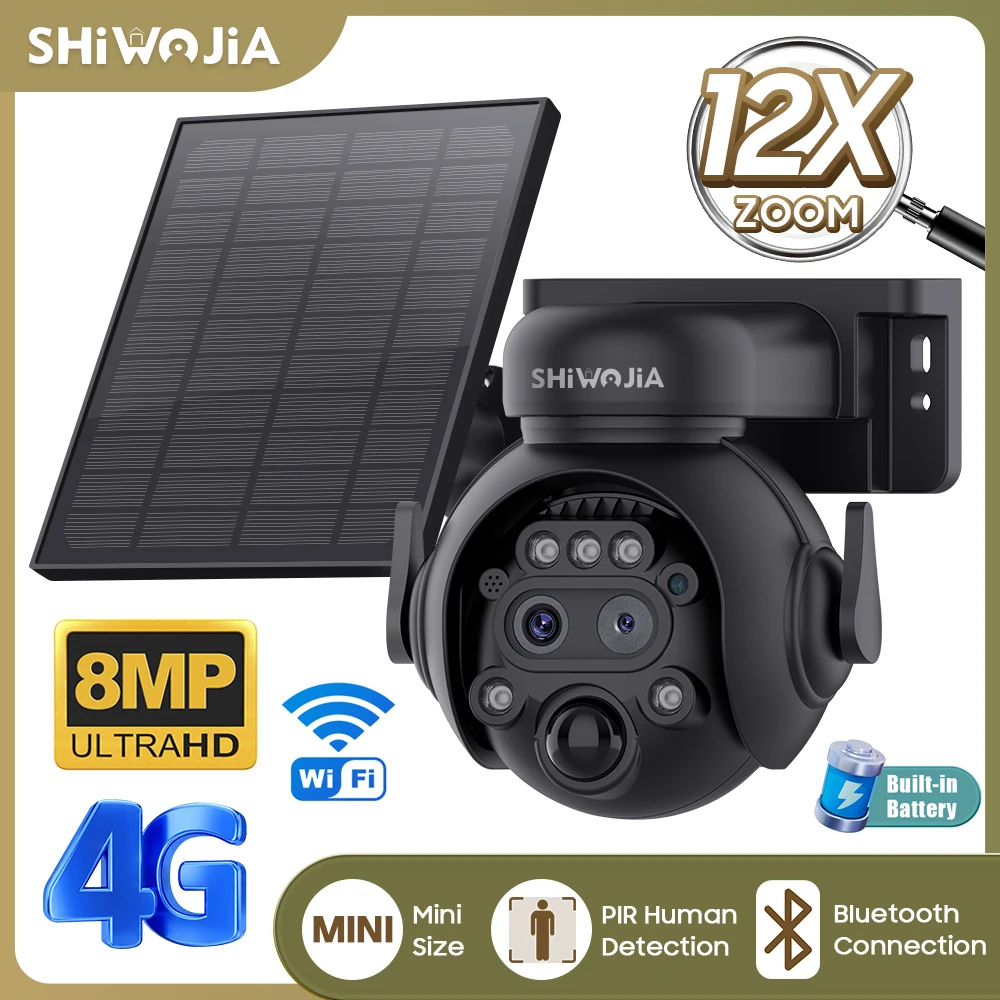 SHIWOJIA 12X Zoom 4G LTE Solar - Smart Home Outdoor Camera 리뷰 및 가격