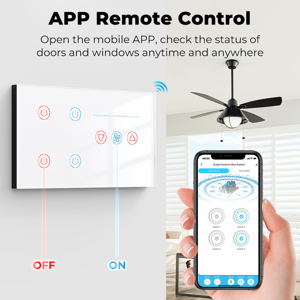 Zigbee WIFI Smart Wall Switch  - Smart Home Ventilation System 리뷰 및 가격