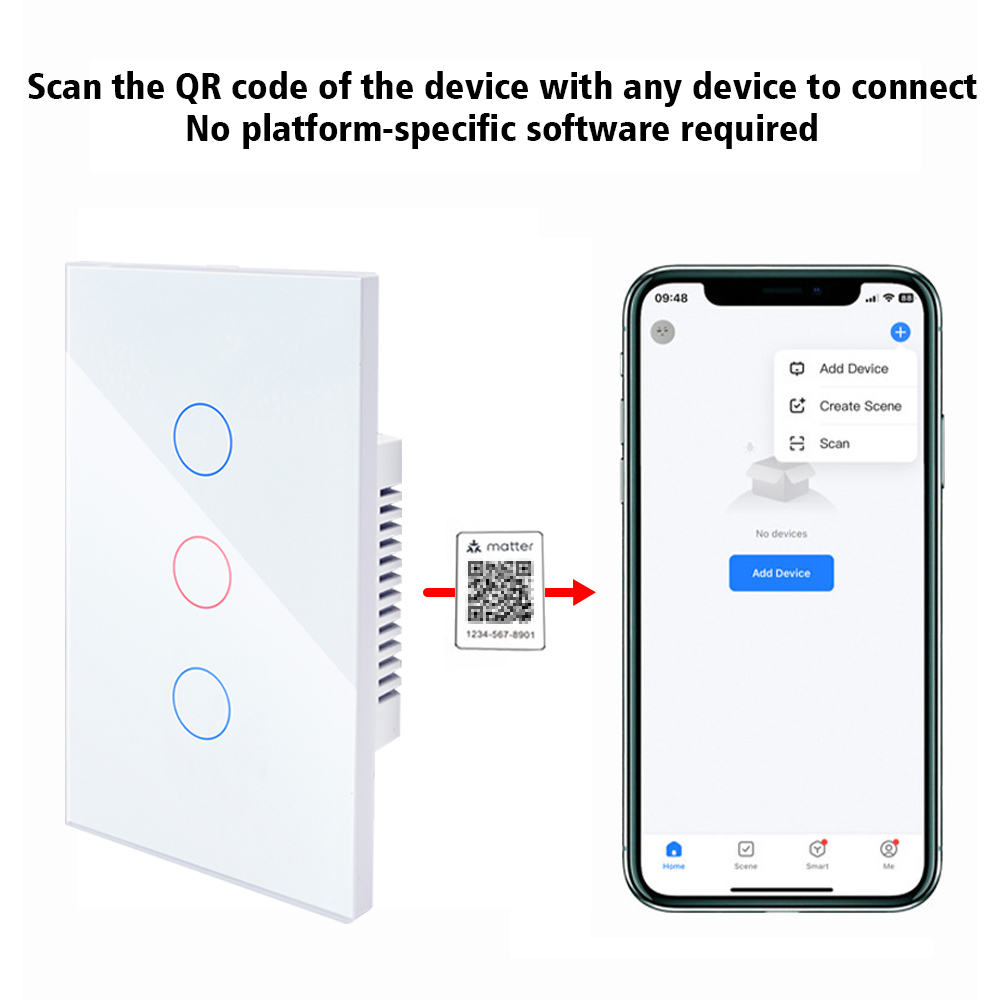 Matter WiFi Smart Switch 1/2/3 - Smart Home Hub Apple 리뷰 및 가격