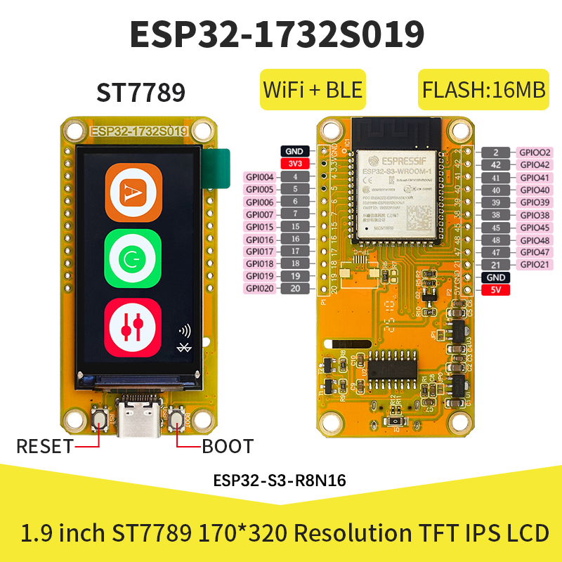 ESP32-S3 1.9 Inch IPS LCD 170* - Smart Home Arduino 리뷰 및 가격