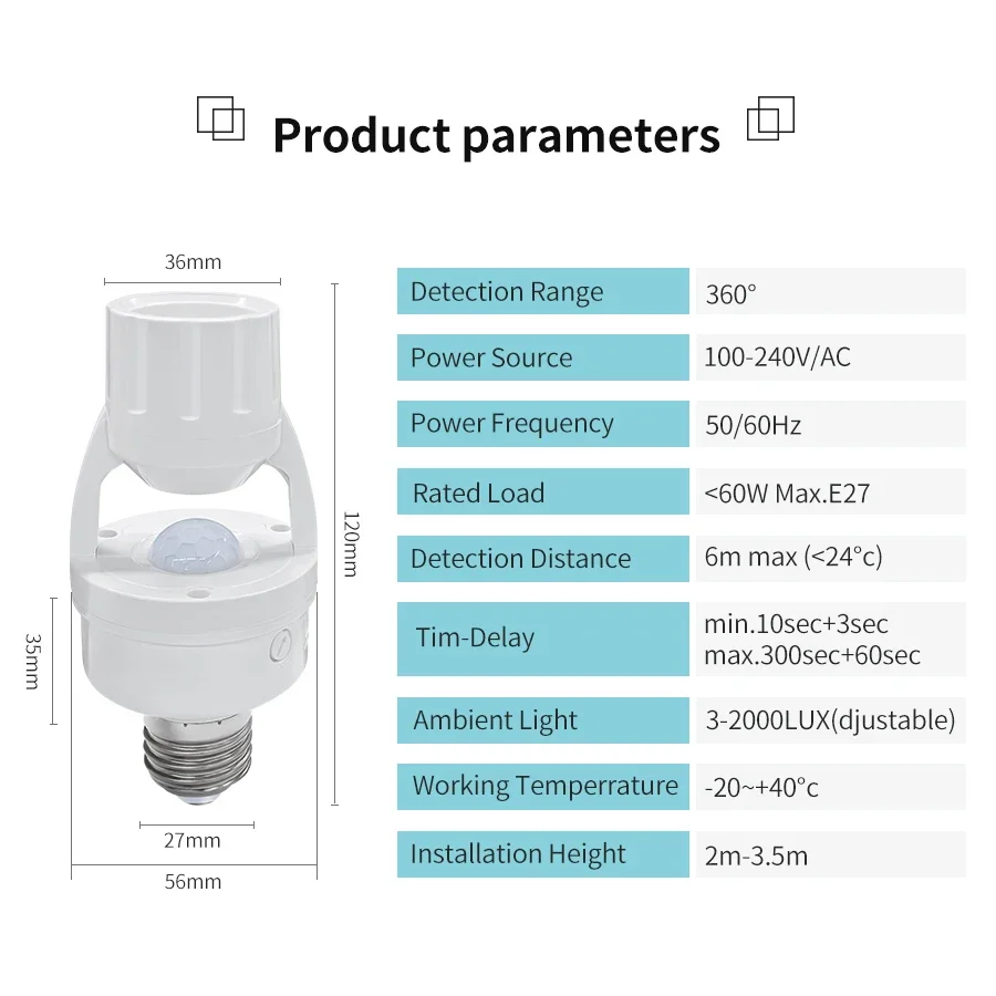 PIR Motion Sensor E27 Bulb Soc - Smart Home Villa 리뷰 및 가격