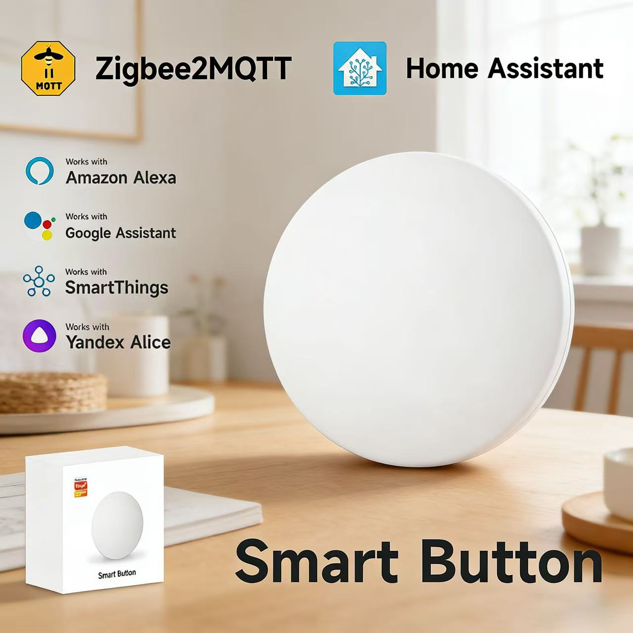 Zigbee3.0 2MQTT Smart Button S - Smart Home Villa 리뷰 및 가격